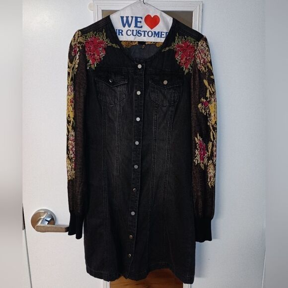 Desigual Roxanne Denim With Flower Dress - Picture 10 of 16